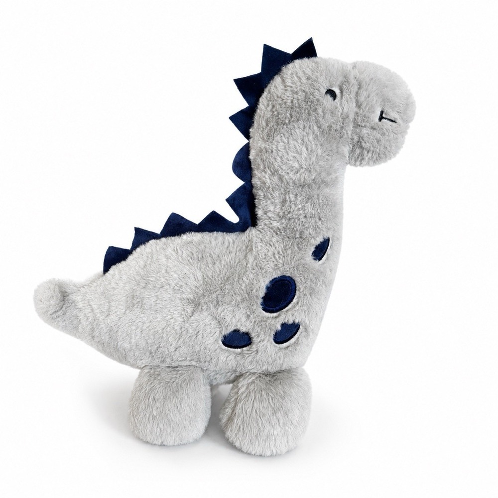 Lambs & Ivy Dinosaur Plush 10" Gray Blue Stuffed Animal Soft Baby Toy